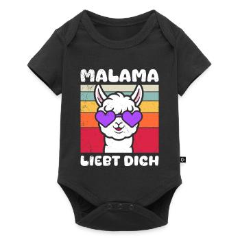 Soon to be mom MALAMA LOVES YOU Funny - Baby Premium short-sleeve bodysuit - black - Front