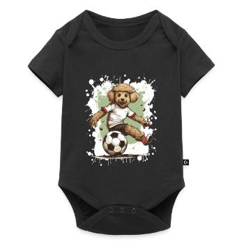 Caniche Chien Équipe de Football - Body à manches courtes Premium Bébé - noir - Devant