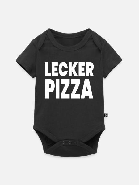 Pizza - Baby Premium Kurzarmbody - Schwarz