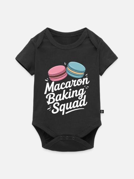 Macaron Französische Desserts - Baby Premium Kurzarmbody - Schwarz