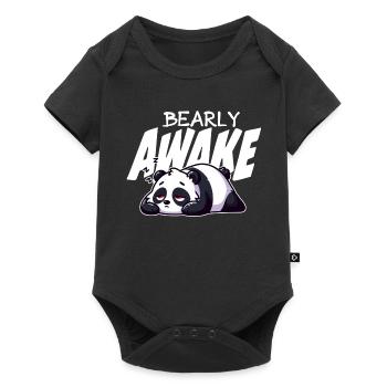 Bearly Awake Panda Illustration - Body à manches courtes Premium Bébé - noir - Devant