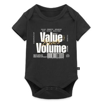 Value Beats Volume – Statement Design (Dark) - Baby Premium short-sleeve bodysuit - black - Front