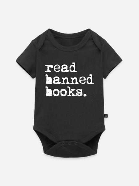 Lesen Sie verbotene Bücher - Baby Premium Kurzarmbody - Schwarz