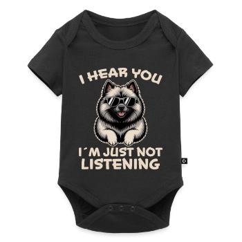 Keeshond Spruch Hunde Lustiges Keeshond Geschenk - Baby Premium Kurzarmbody - Schwarz - Vorne