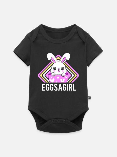 Gender Reveal Ostern Werdende Mutter - Baby Premium Kurzarmbody - Schwarz