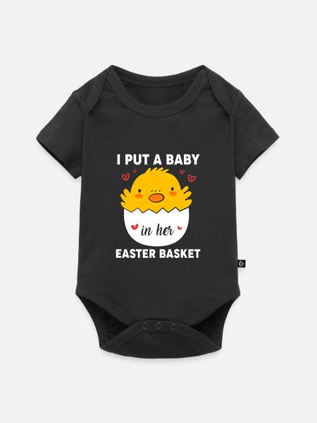 Gender Reveal Ostern Werdende Mutter - Baby Premium Kurzarmbody - Schwarz