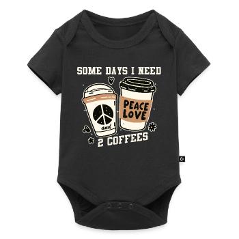 Peace and Coffee: Two Coffees - Baby Premium short-sleeve bodysuit - black - Front