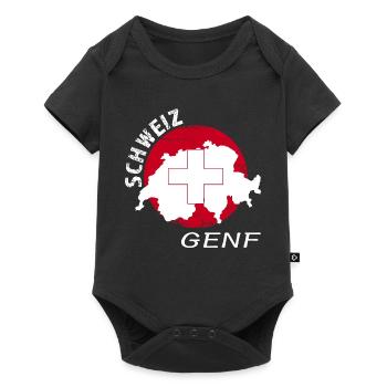 Genf - Baby Premium Kurzarmbody - Schwarz - Vorne