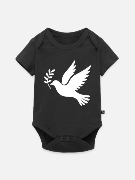 Friedenstaube  - Baby Premium Kurzarmbody - Schwarz