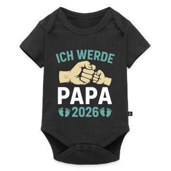 Future papa JE SERAI PAPA 2026 Drôle - Body à manches courtes Premium Bébé - noir - Devant