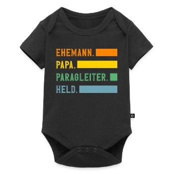 mari papa parapente aventure parapente - Body à manches courtes Premium Bébé - noir - Devant
