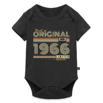 1966 Vintage Retro Geburtstagsgeschenk - Baby Premium Kurzarmbody - Schwarz - Vorne