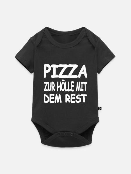 Pizza - Baby Premium Kurzarmbody - Schwarz