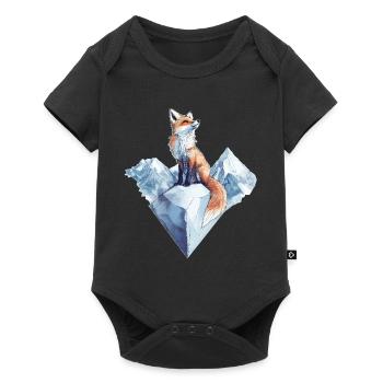Fox winter motif - Baby Premium short-sleeve bodysuit - black - Front