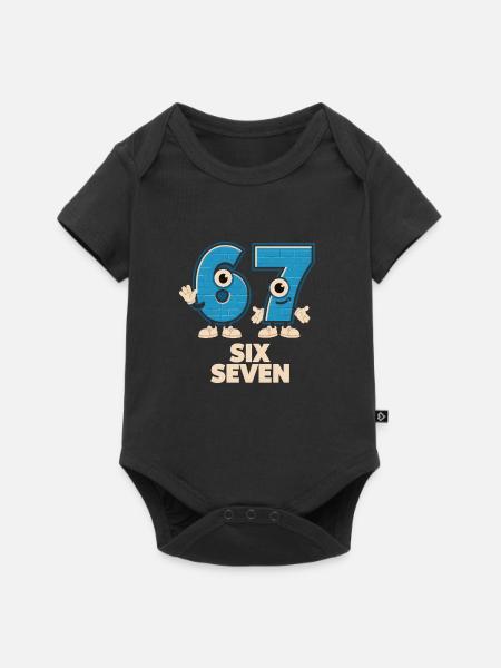 6 7 Sechs Sieben Meme – Aura Points Kids Gaming - Baby Premium Kurzarmbody - Schwarz
