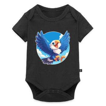 Adler - Baby Premium Kurzarmbody - Schwarz - Vorne