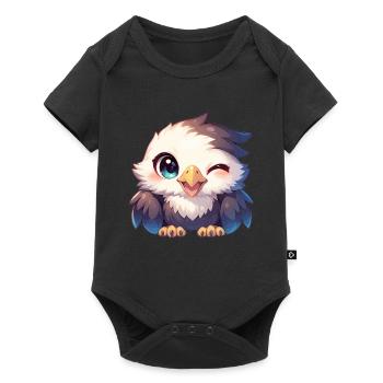 Adler - Baby Premium Kurzarmbody - Schwarz - Vorne