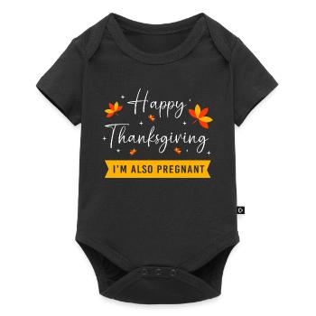 Thanksgiving Gender Reveal Mom-to-be - Baby Premium short-sleeve bodysuit - black - Front
