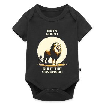 Quête principale : Régner sur la savane | Lion Wilderness - Body à manches courtes Premium Bébé - noir - Devant