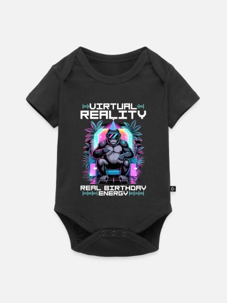 Birthday Gamer VR - Baby Premium Kurzarmbody - Schwarz