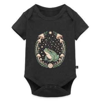 Frog Astrology and Mushroom Pattern Magic - Baby Premium short-sleeve bodysuit - black - Front