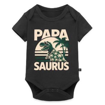 Papa Saurus Rex dinosaure Cadeau de fête des pères - Body à manches courtes Premium Bébé - noir - Devant
