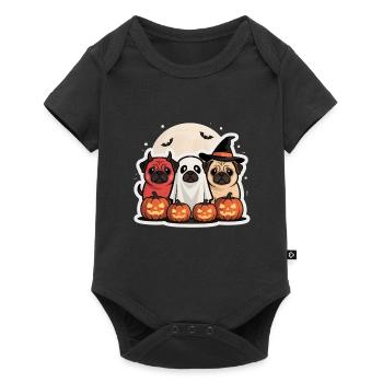 Pug Halloween Costume Funny Pumpkin Gift - Baby Premium short-sleeve bodysuit - black - Front