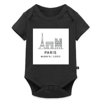 Paris Line Art Silhouette Landmark - Baby Premium short-sleeve bodysuit - black - Front