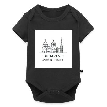 Budapest Line Art Silhouette Landmark - Baby Premium short-sleeve bodysuit - black - Front