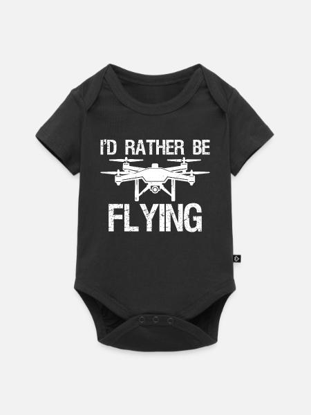 I'd rather be flying - Baby Premium Kurzarmbody - Schwarz