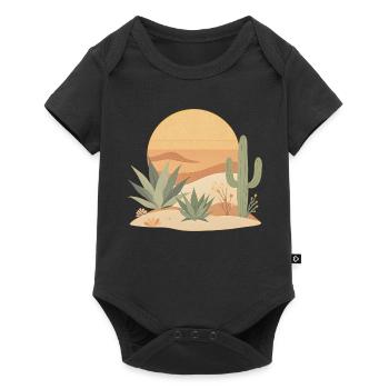 Boho Natur Kakteen - Baby Premium Kurzarmbody - Schwarz - Vorne
