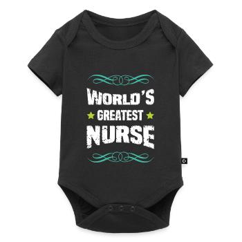 Worlds Greatest Nurse  - Baby Premium Kurzarmbody - Schwarz - Vorne