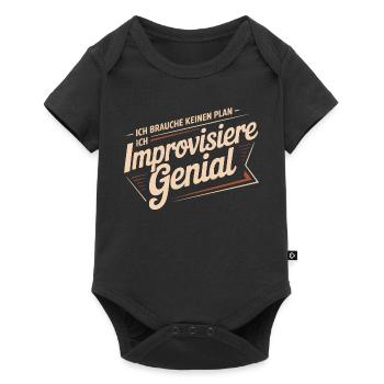 I don't need a plan – I improvise brilliantly - Baby Premium short-sleeve bodysuit - black - Front