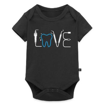 Zahnherz Love Dental - Baby Premium short-sleeve bodysuit - black - Front