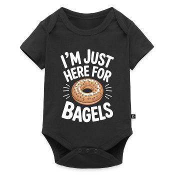 Bagels Spruch Bagel Lustiges Bagels Geschenk - Baby Premium Kurzarmbody - Schwarz - Vorne