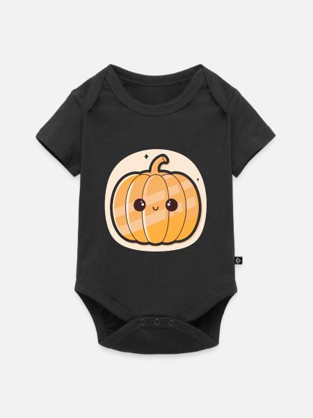 Heller Kawaii-Kürbis - Baby Premium Kurzarmbody - Schwarz