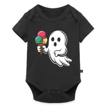 Geist mit Eiscreme Popart - Baby Premium short-sleeve bodysuit - black - Front