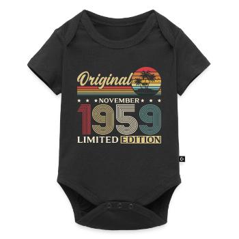 66. Geburtstag Original November Jahrgang 1959  - Baby Premium Kurzarmbody - Schwarz - Vorne