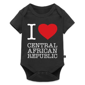 I love Central African Republic - Baby Premium Kurzarmbody - Schwarz - Vorne