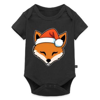 Renard avec chapeau de Père Noël Graphique - Body à manches courtes Premium Bébé - noir - Devant