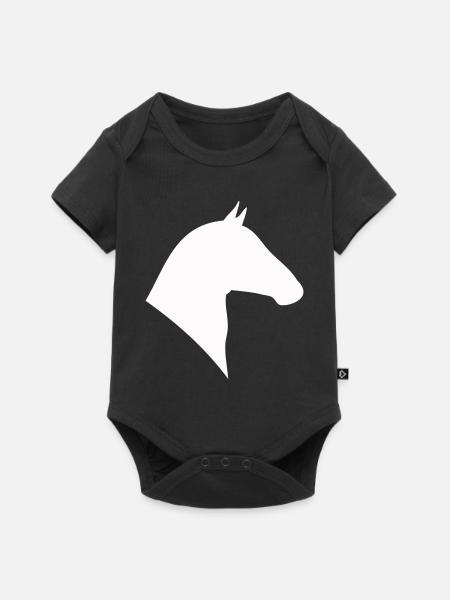 Pferdekopf Silhouette - Baby Premium Kurzarmbody - Schwarz
