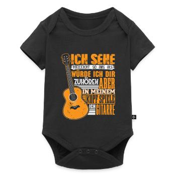 Guitare Guitariste Musicien Guitariste - Body à manches courtes Premium Bébé - noir - Devant