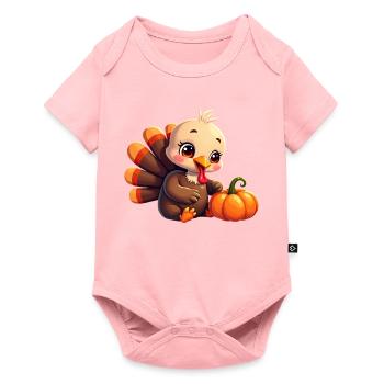 Bébé dinde de Thanksgiving - Body à manches courtes Premium Bébé - rose - Devant