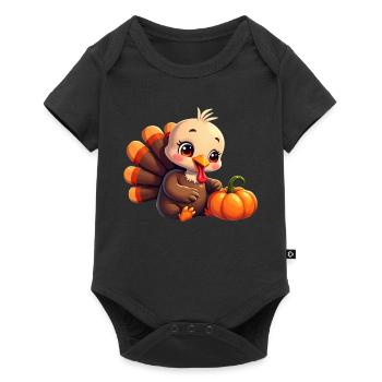 Bébé dinde de Thanksgiving - Body à manches courtes Premium Bébé - noir - Devant