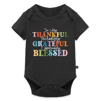 So Very Thankful Grateful Fall - Baby Premium short-sleeve bodysuit - black - Front