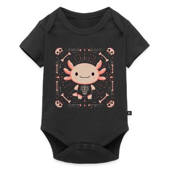 Mignon axolotl en costume de squelette d’Halloween - Body à manches courtes Premium Bébé - noir - Devant
