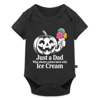 Vater mit Eiscreme Spruch - Baby Premium short-sleeve bodysuit - black - Front