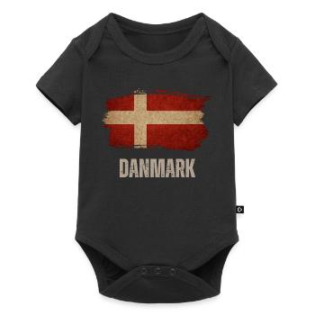 Grunge flag of Denmark, Danish pride - Baby Premium short-sleeve bodysuit - black - Front