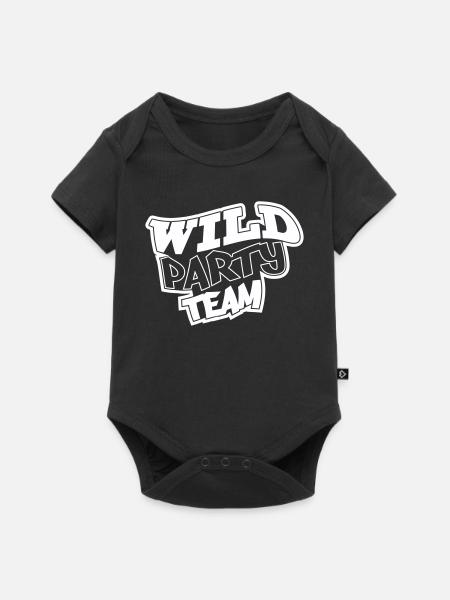 Wild Party Team Graffiti Motiv - Baby Premium Kurzarmbody - Schwarz