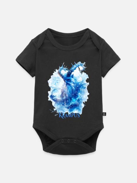 Krampus Eisblau – Mystisches Wintermotiv Folklore - Baby Premium Kurzarmbody - Schwarz
